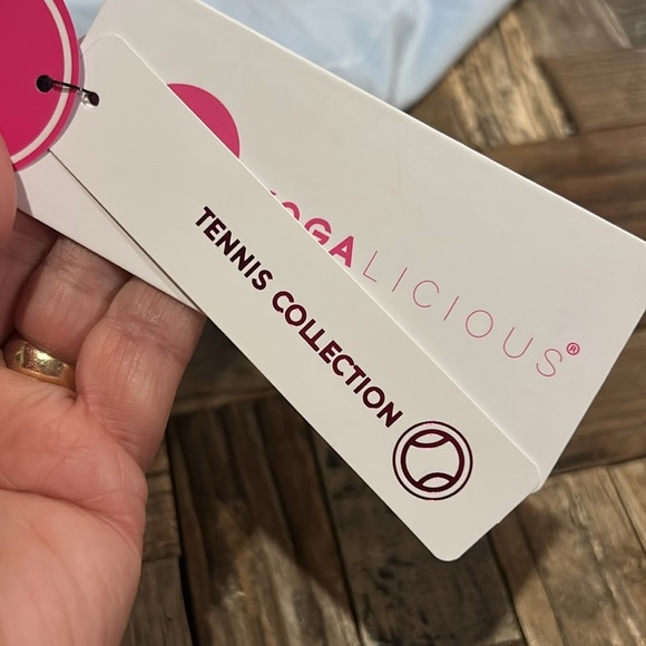 Yogalicious The Level Up Tiered Skort Sky Blue Tennis Size Large NWT - Picture 6 of 10